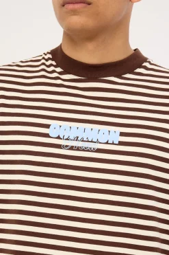 Motion Easy Tee Brown Stripe