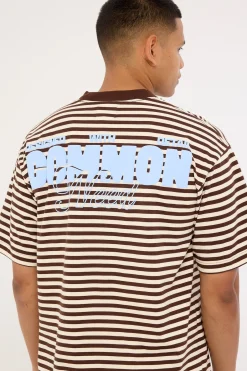 Motion Easy Tee Brown Stripe