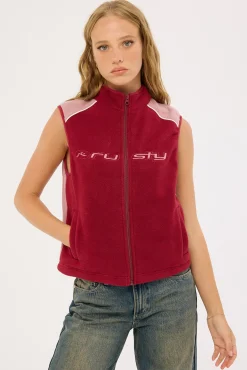Mr Cool Polar Fleece Vest Cranberry