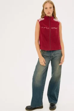 Mr Cool Polar Fleece Vest Cranberry