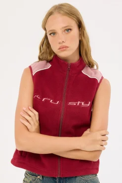 Mr Cool Polar Fleece Vest Cranberry