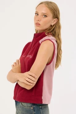 Mr Cool Polar Fleece Vest Cranberry