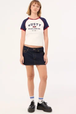 Mr Worldwide Raglan Skimmer Tee White
