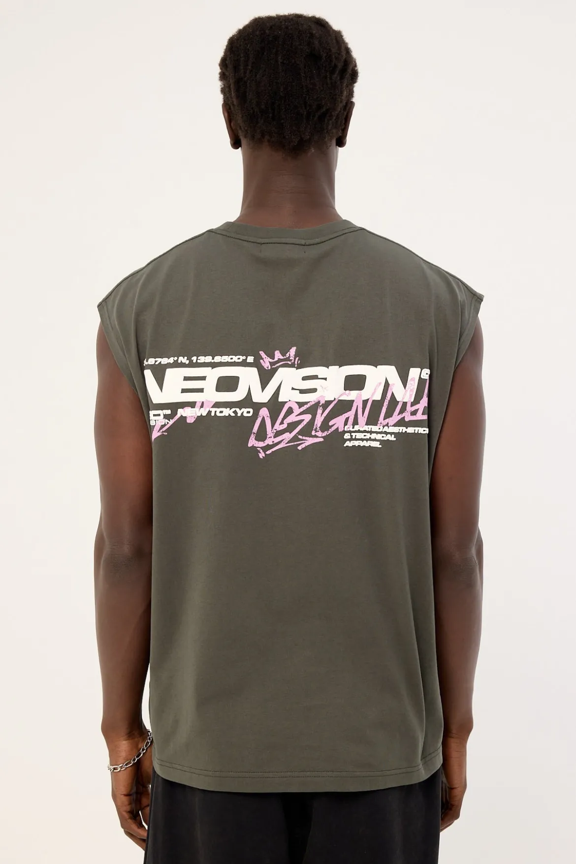 Mural Muscle Tank Dark Khaki