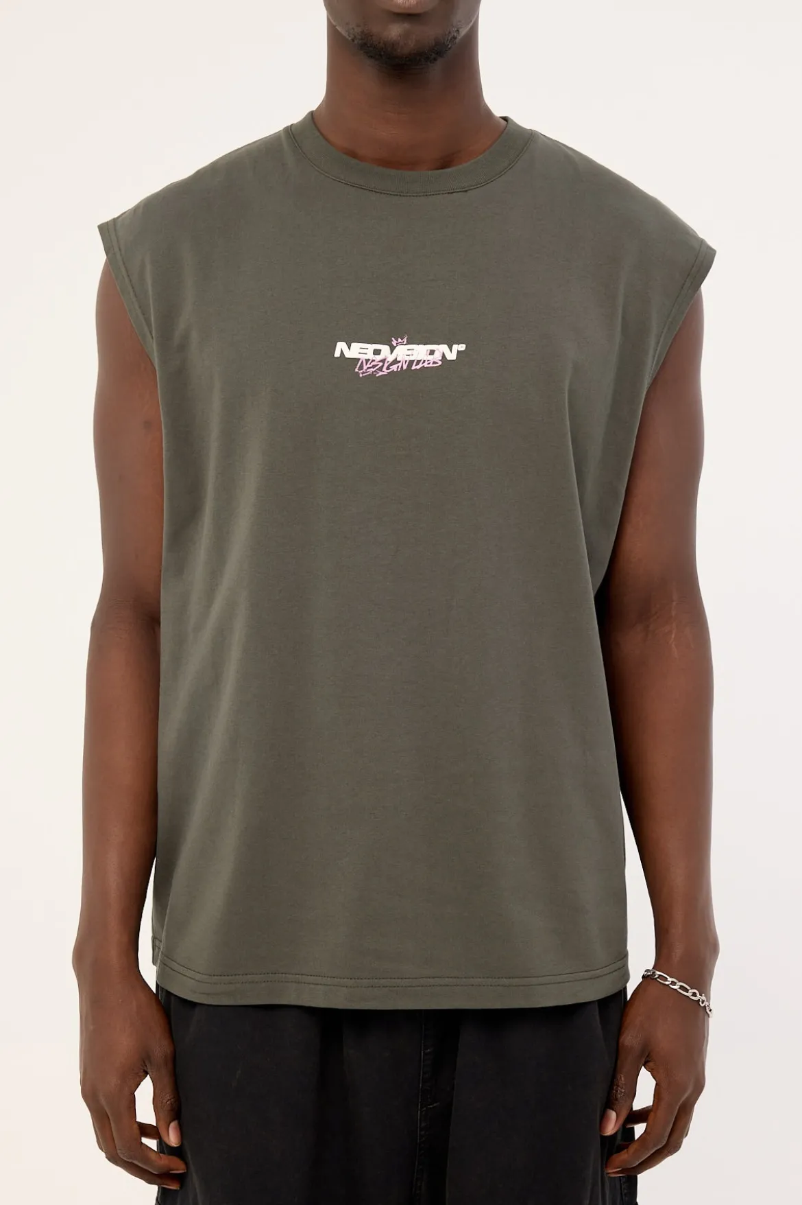 Mural Muscle Tank Dark Khaki