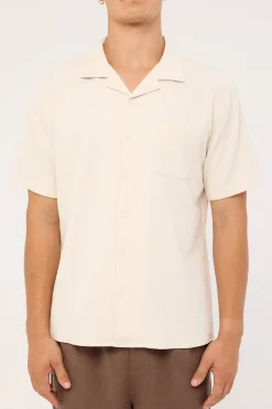 Mykonos Waffle Resort Shirt Cream