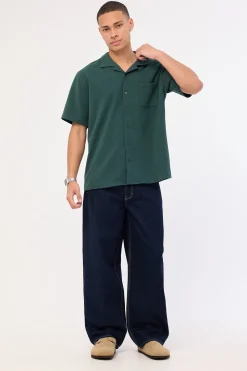 Mykonos Waffle Resort Shirt Dark Green