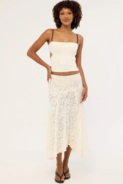 Myra Lace Maxi Skirt Antique White
