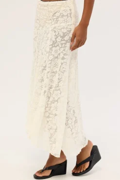 Myra Lace Maxi Skirt Antique White