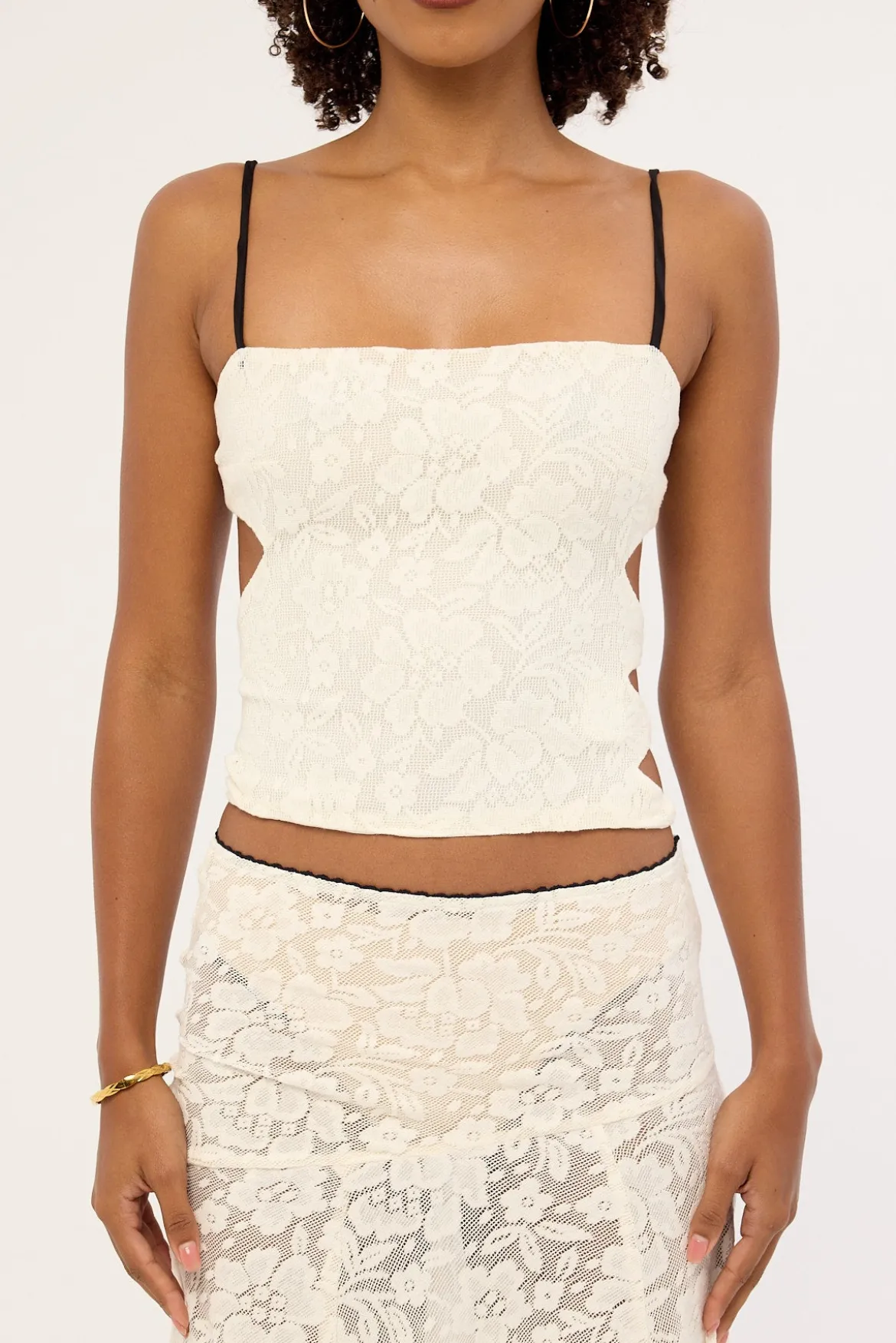 Myra Lace Tie Top Antique White