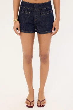 Myra Low Rise Denim Short Dark Blue Denim