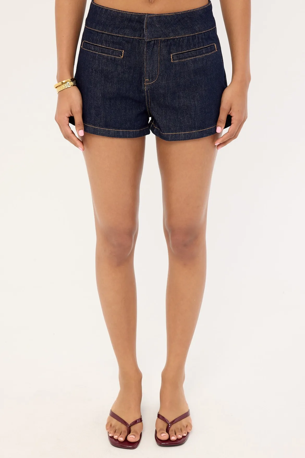 Myra Low Rise Denim Short Dark Blue Denim