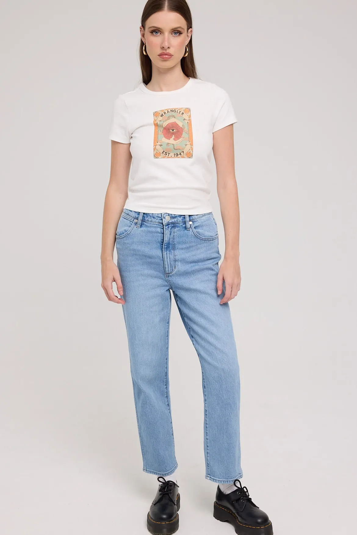 Mystic Eye Staple Rib Tee Vintage White