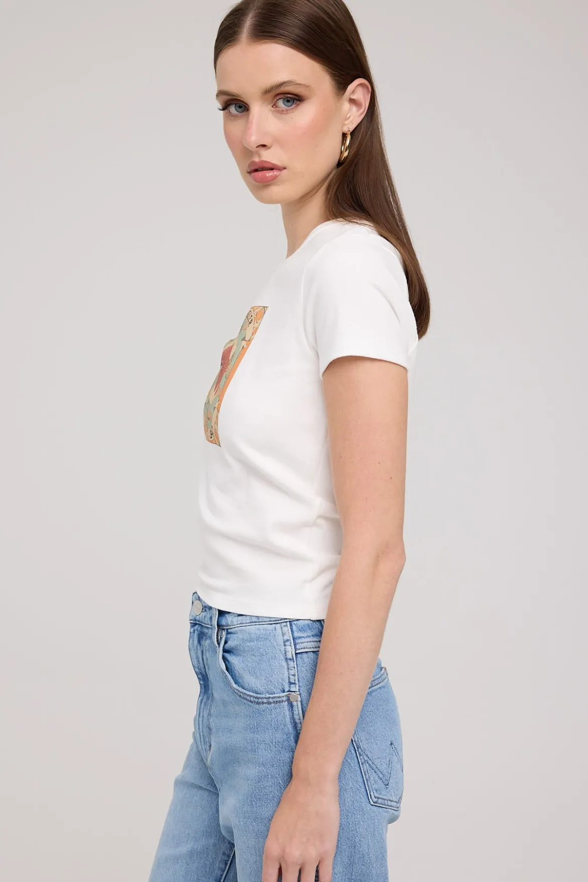 Mystic Eye Staple Rib Tee Vintage White