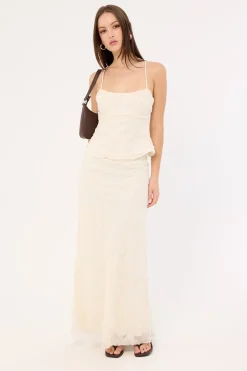 Nala Lace Up Back Top Cream