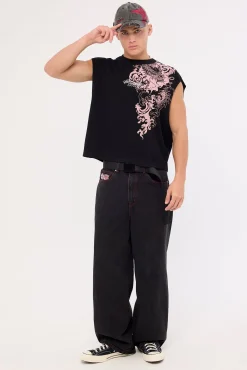 Nami Cropped Muscle Tank Black