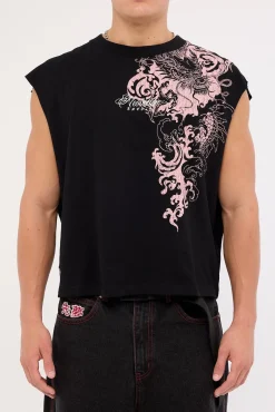 Nami Cropped Muscle Tank Black