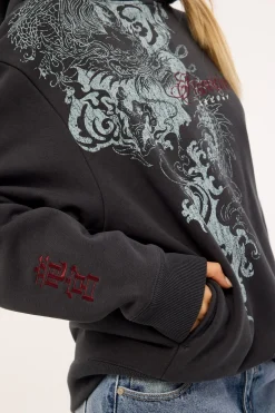 Nami Relaxed Hoodie Washed Black