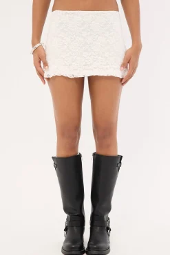 Nani Lace Mini Skirt White