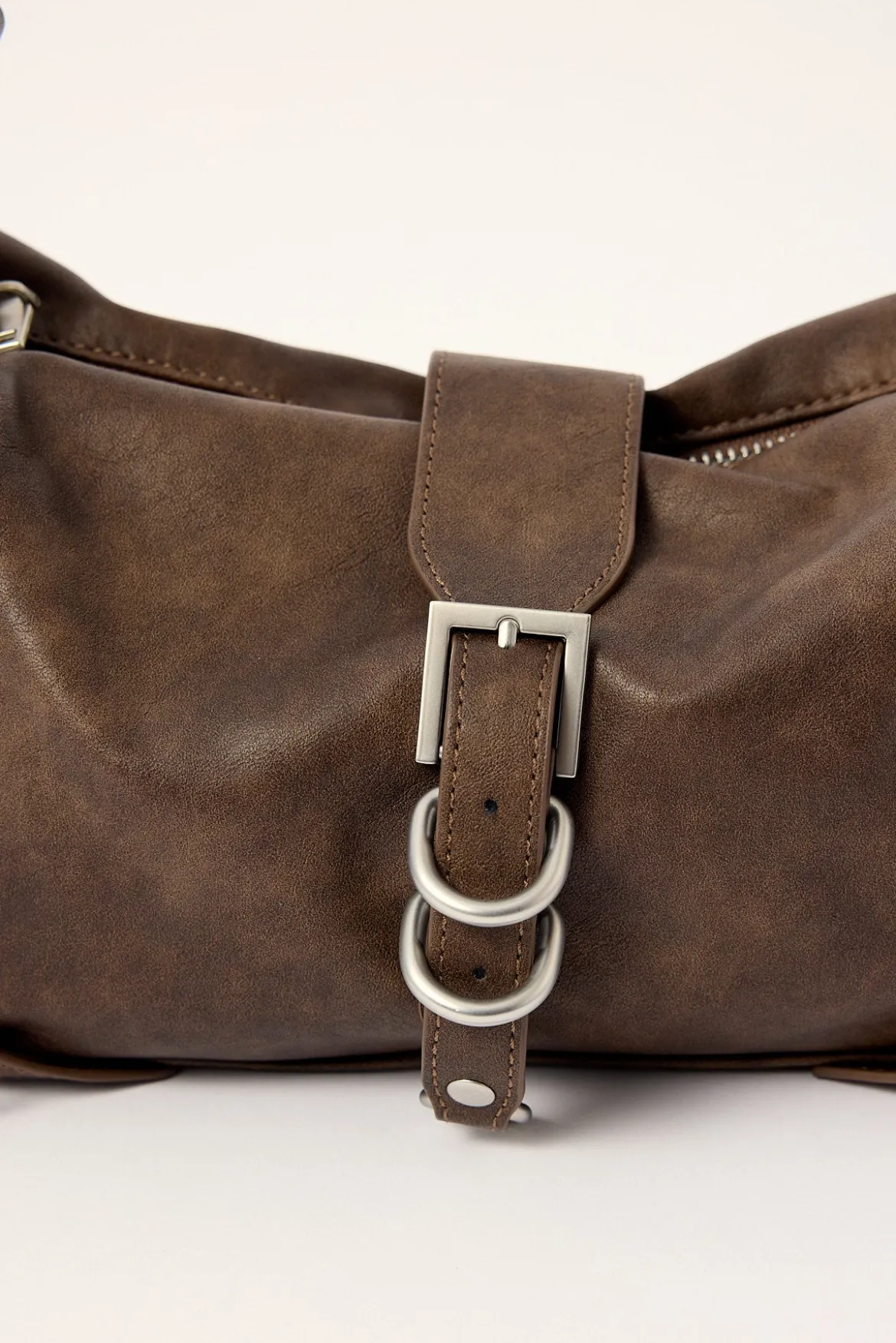 Nebulous Buckle Slouch Bag Washed Brown