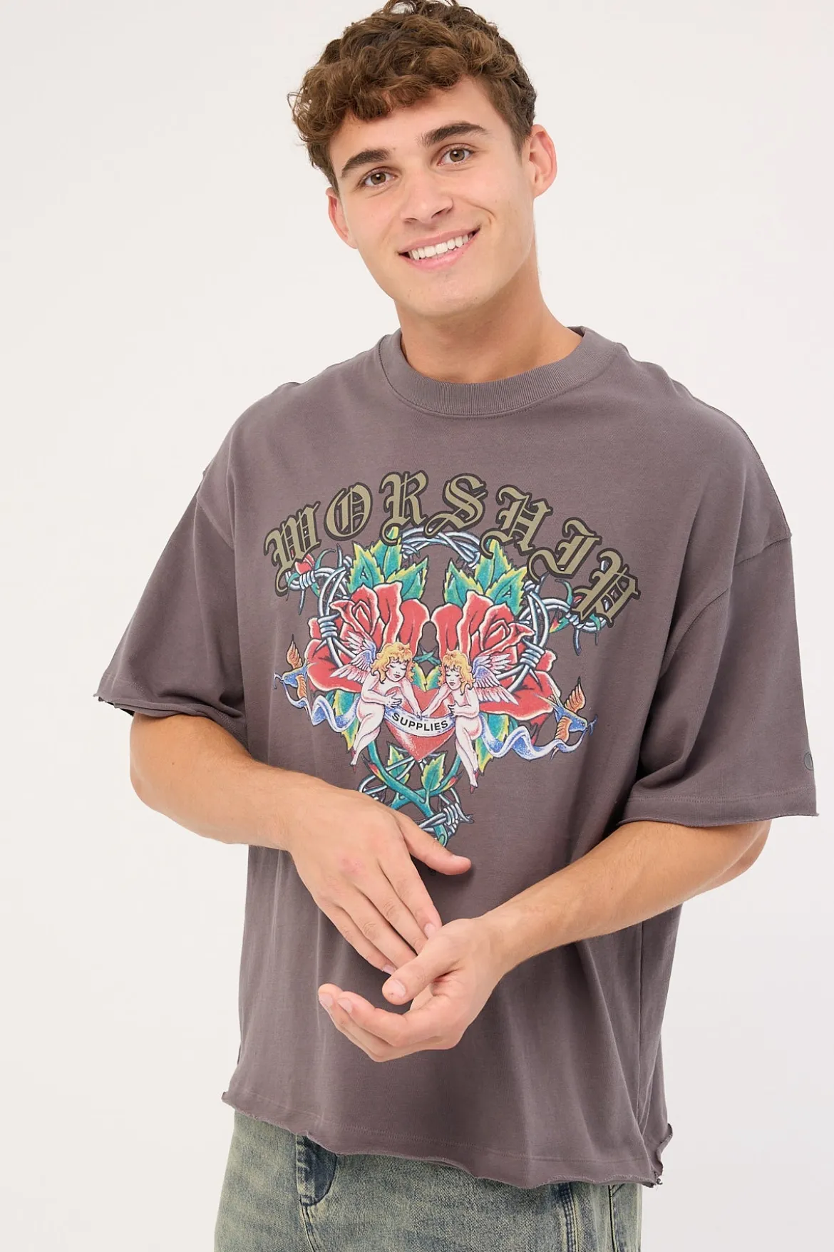Ned Oversize Tee Worn Black