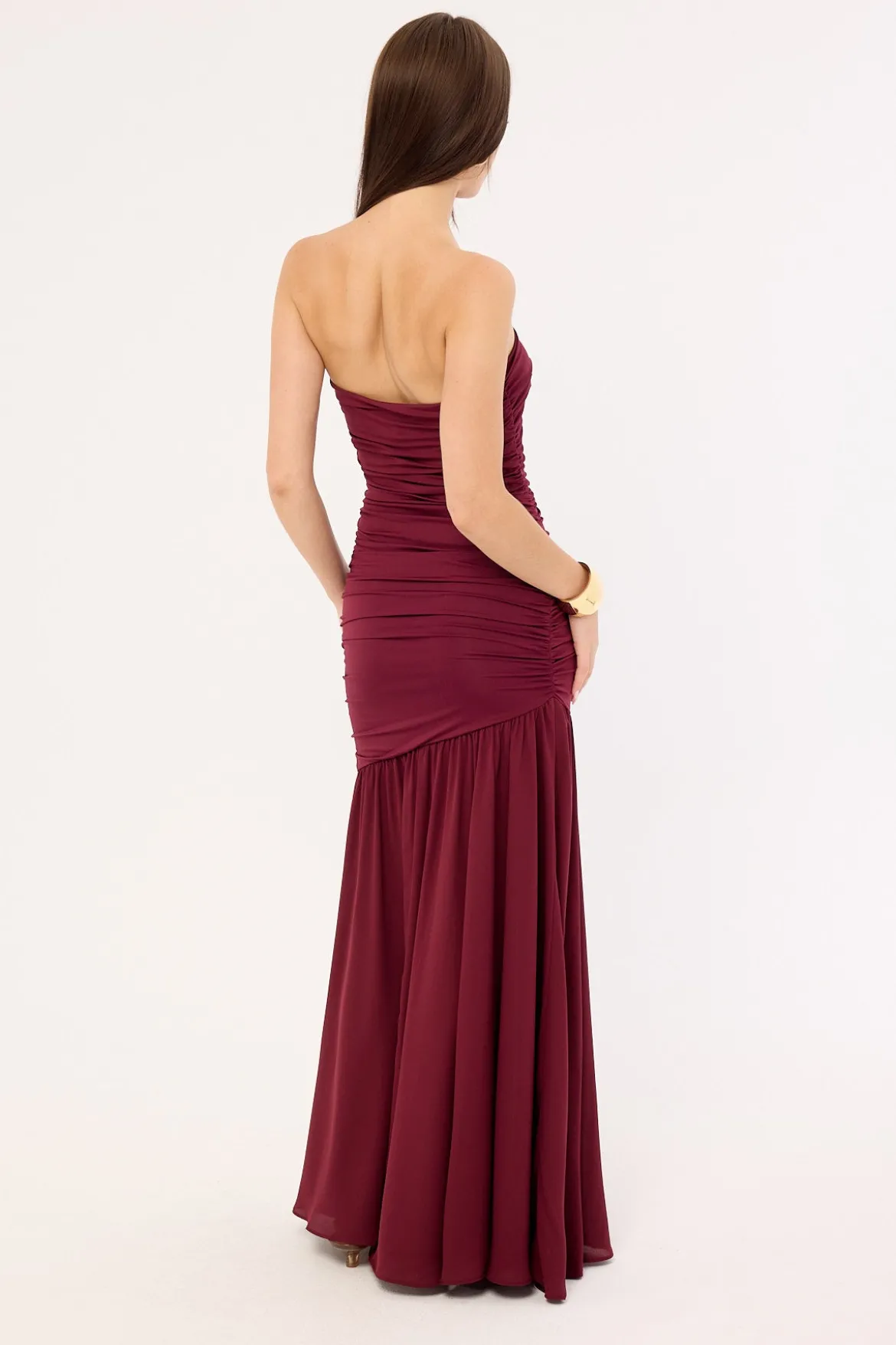 Neve Strapless Maxi Dress Cranberry