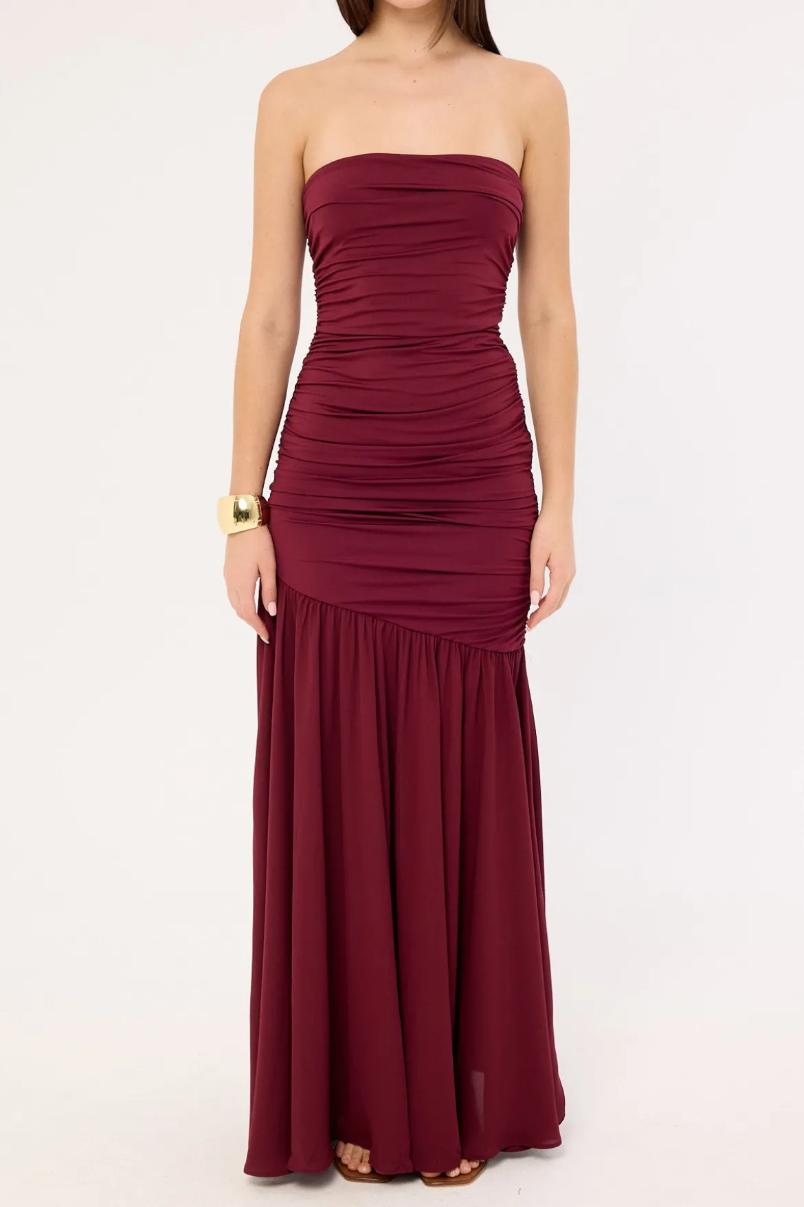 Neve Strapless Maxi Dress Cranberry