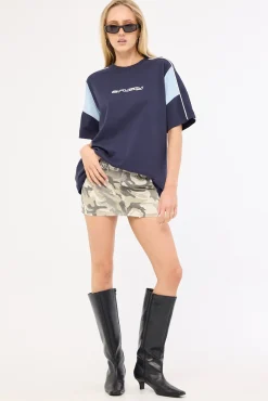 New Break 220 Oversize Tee Navy Blue