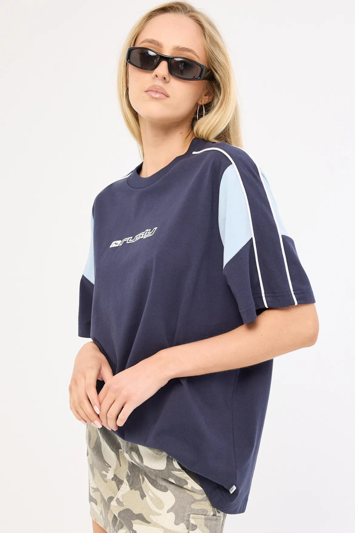 New Break 220 Oversize Tee Navy Blue