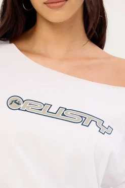 New But Old Off Shoulder Tee Vintage White