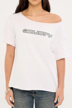 New But Old Off Shoulder Tee Vintage White