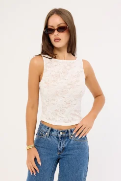 New Romance Lace Tank White