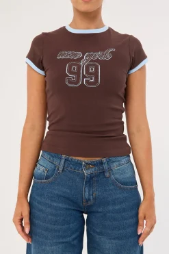 New York Baby Tee Brown