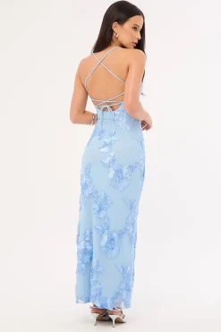 Nia Applique Maxi Dress Blue