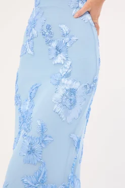 Nia Applique Maxi Dress Blue