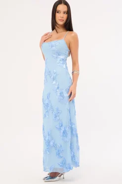 Nia Applique Maxi Dress Blue