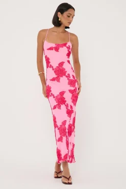 Nia Applique Maxi Dress Pink