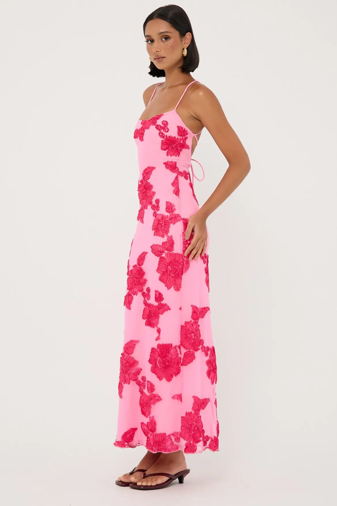 Nia Applique Maxi Dress Pink