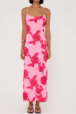 Nia Applique Maxi Dress Pink