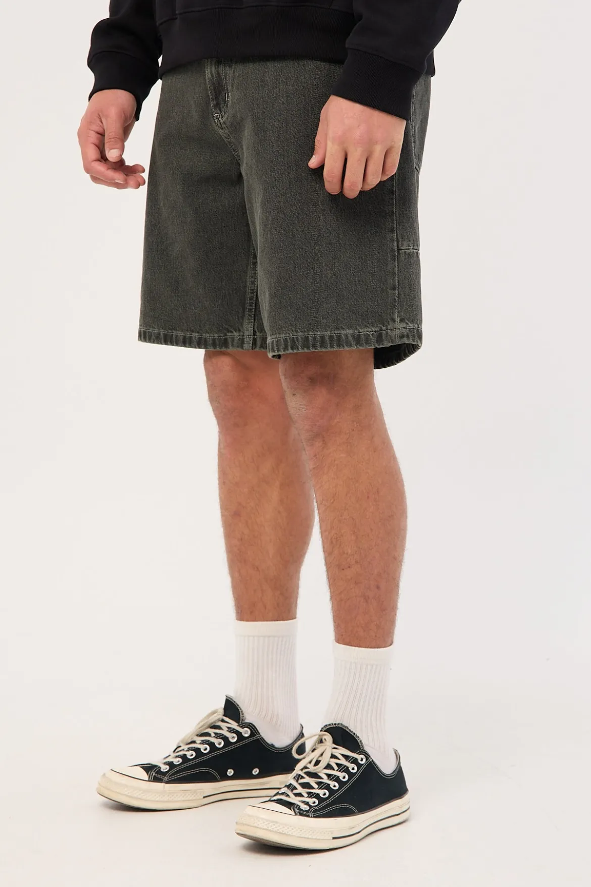 Nightshade Mid Slacker Denim Short Seaglass Black Overdye