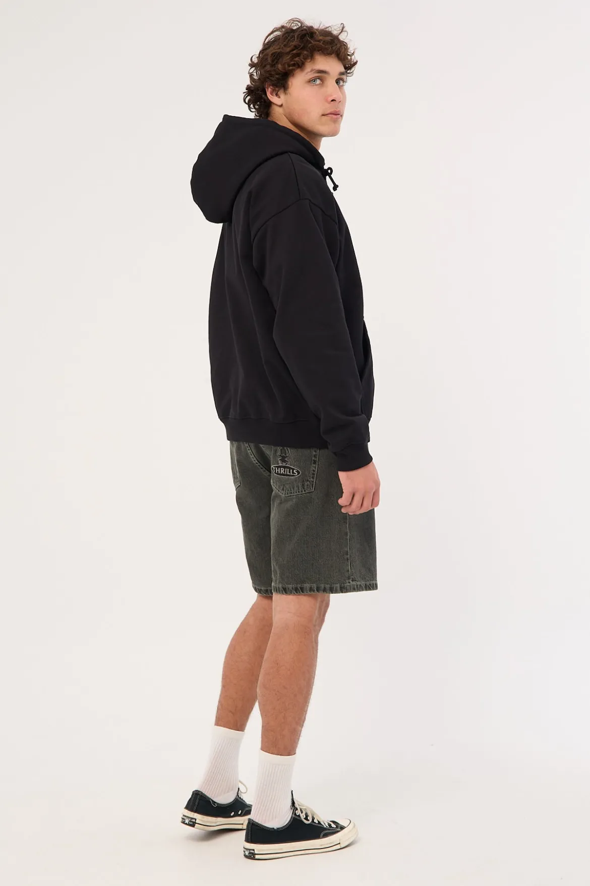 Nightshade Mid Slacker Denim Short Seaglass Black Overdye
