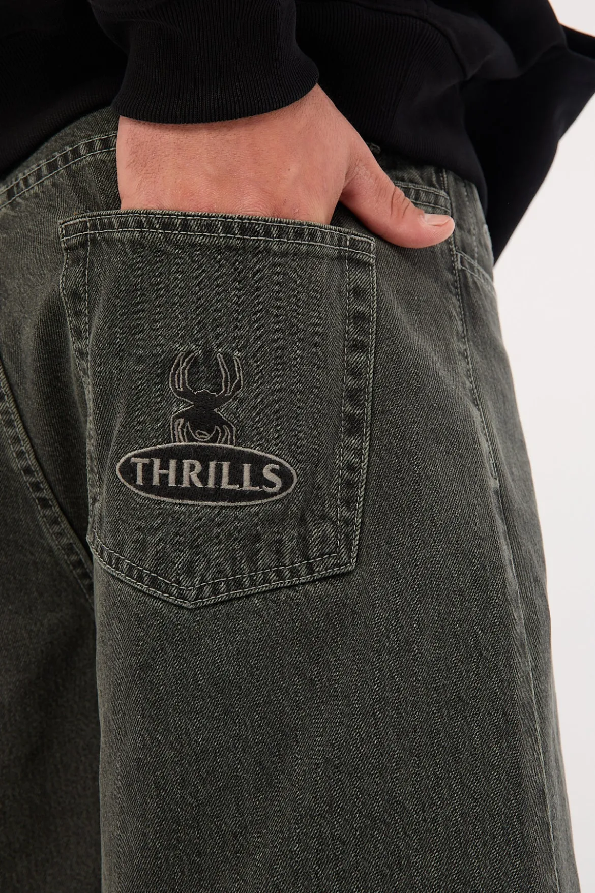 Nightshade Mid Slacker Denim Short Seaglass Black Overdye