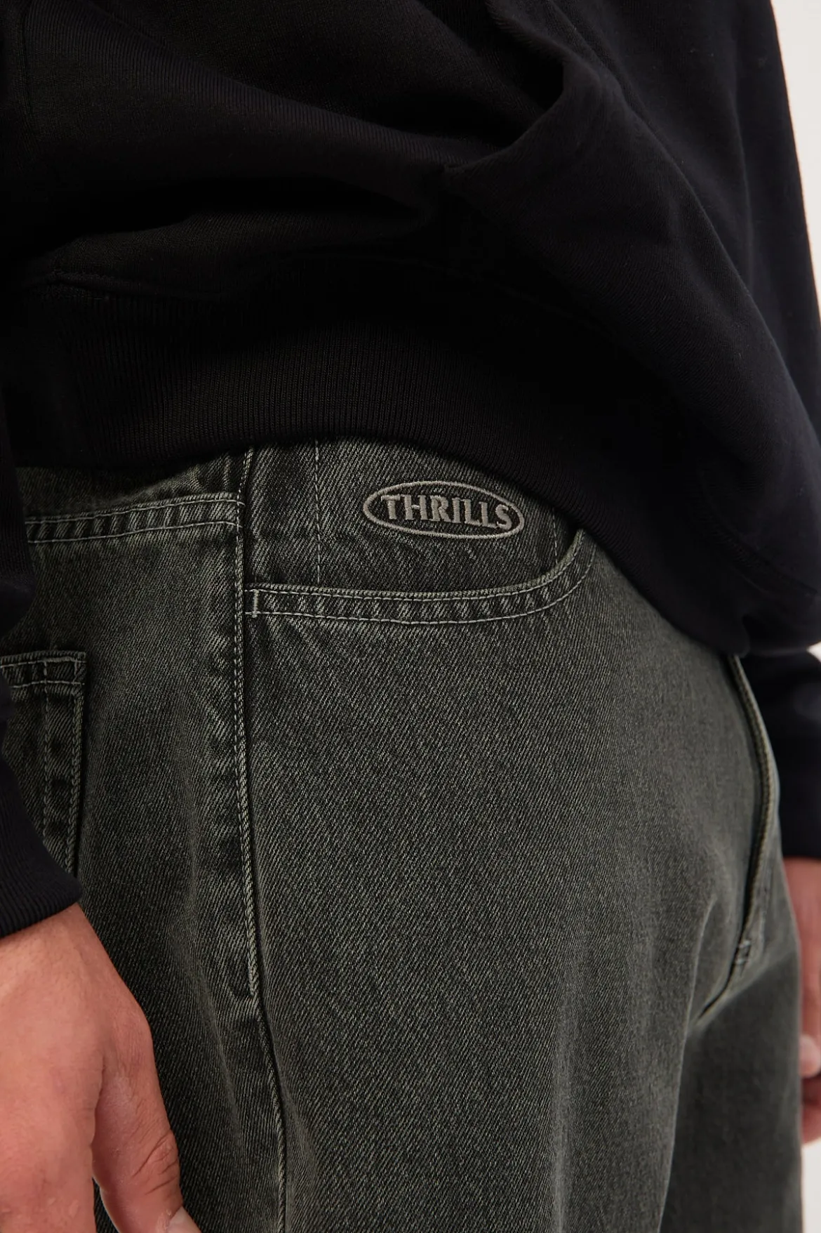 Nightshade Mid Slacker Denim Short Seaglass Black Overdye