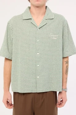 Niko Boxy Cropped Resort Shirt Green Check
