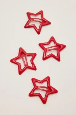 Nina Hair Clip Pack Red