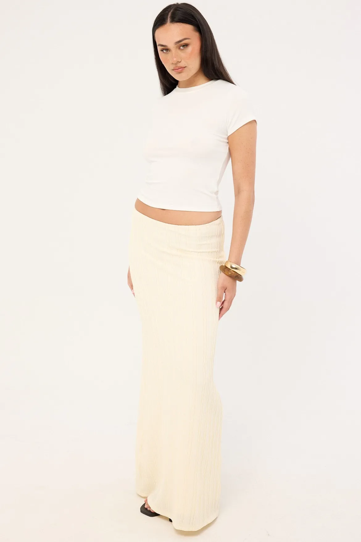 Noah Frill Maxi Skirt Butter