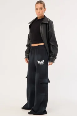 Nocturne Cargo Trackpant Washed Black