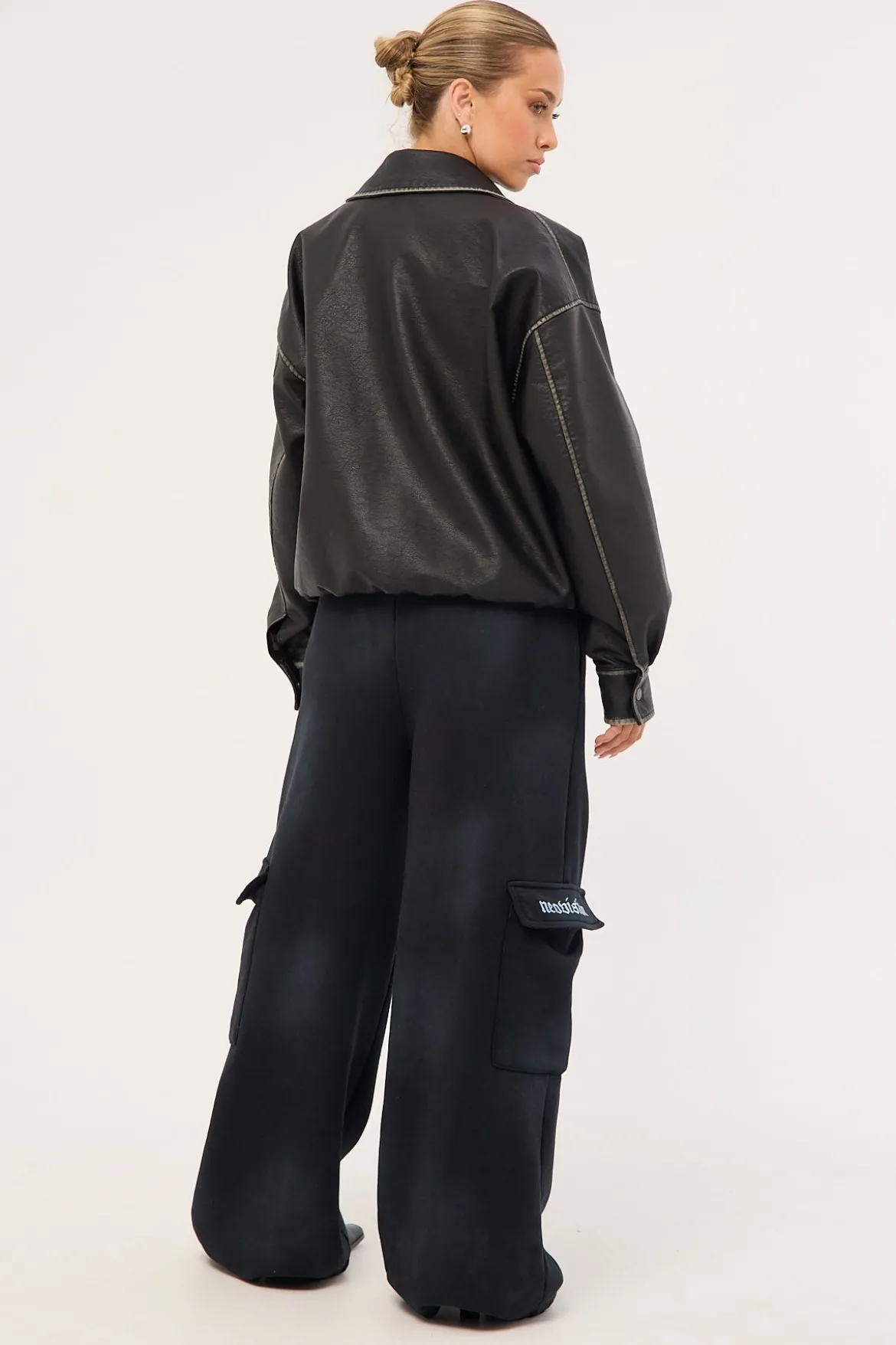 Nocturne Cargo Trackpant Washed Black