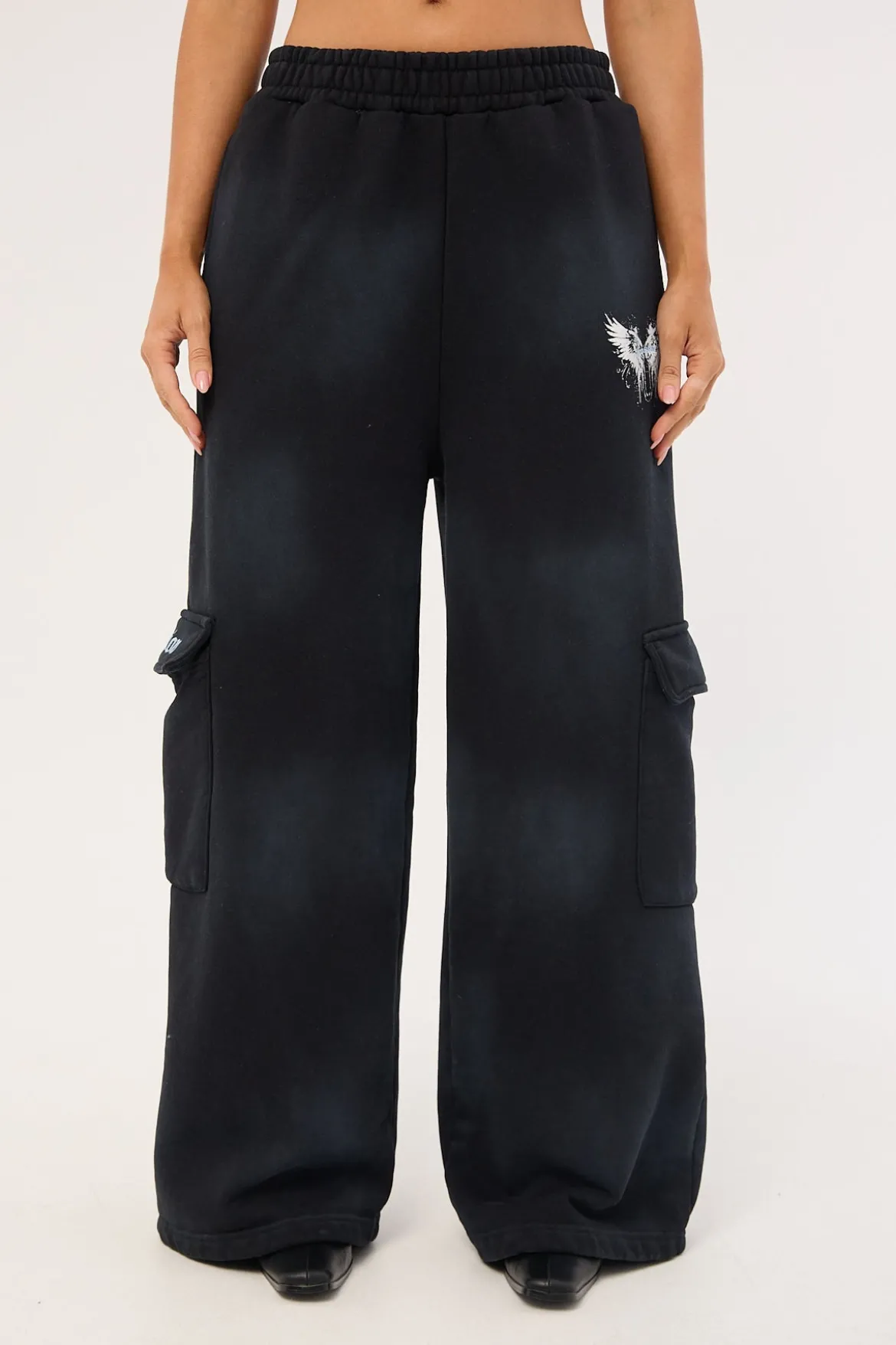Nocturne Cargo Trackpant Washed Black