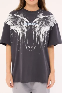 Nocturne Heavyweight Relaxed Tee Washed Black